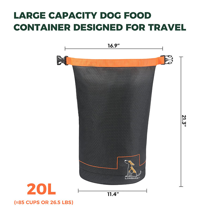 QQgift custom  Dog Food  Travel Bag 42 Cups Large Capacity for Travel Kibble Storage Perfect for RV Road Trips Camping food bag