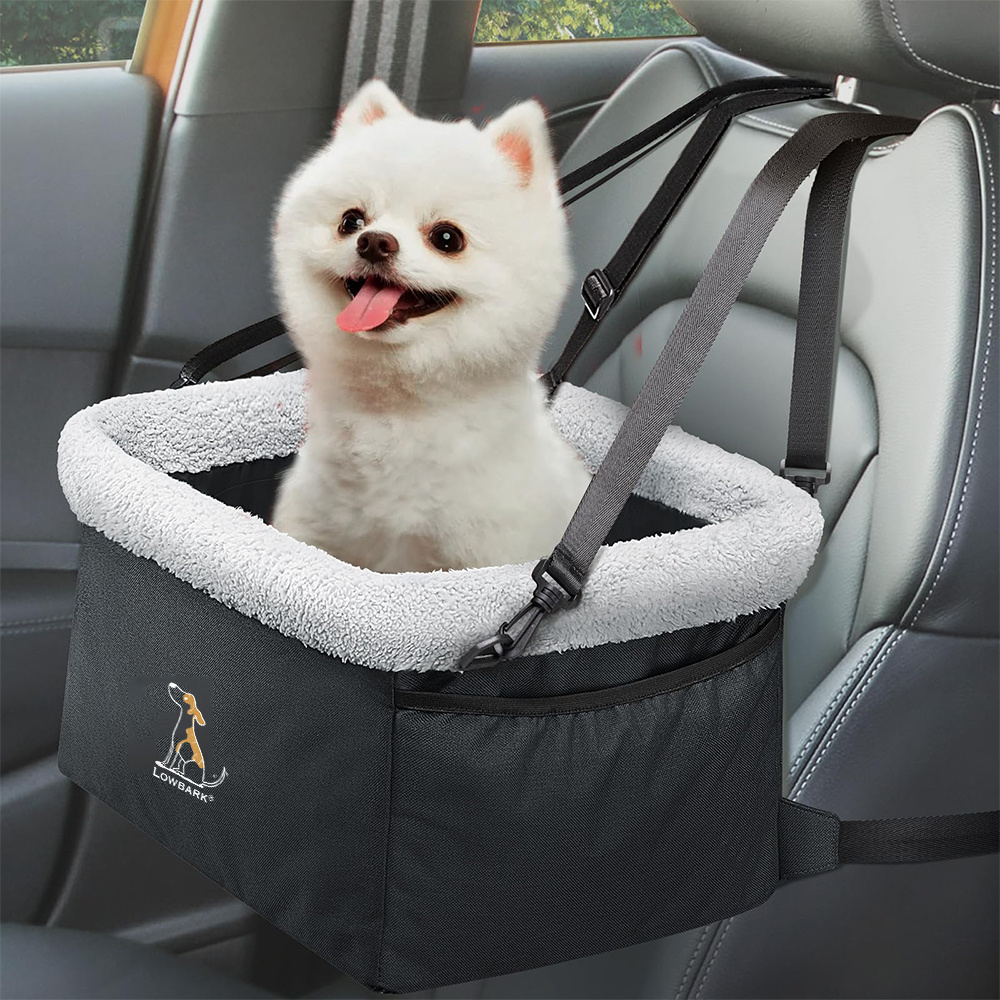 QQgift custom  Dog Car Seat for Small Dogs Upgraded Dog Booster Seat with Metal Frame Washable Pet Car Seat with Thick Cushion