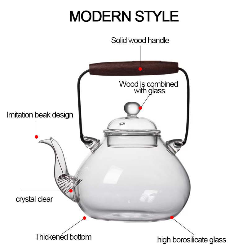 Japanese Retro Large capacity kettle Electric clay oven can heat the kettle Glass Tea Kettle Pitcher pot