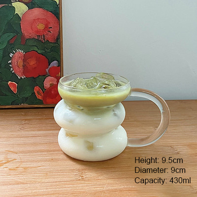 Creative irregular caterpillar glass cup simple  Coffee cup Tire Glass Coffee Mug Cute Fat Special-shaped Clear Cup