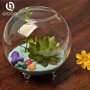 Hot Sale Clear Glass Vase Fish Tank Ball Bowl with feet