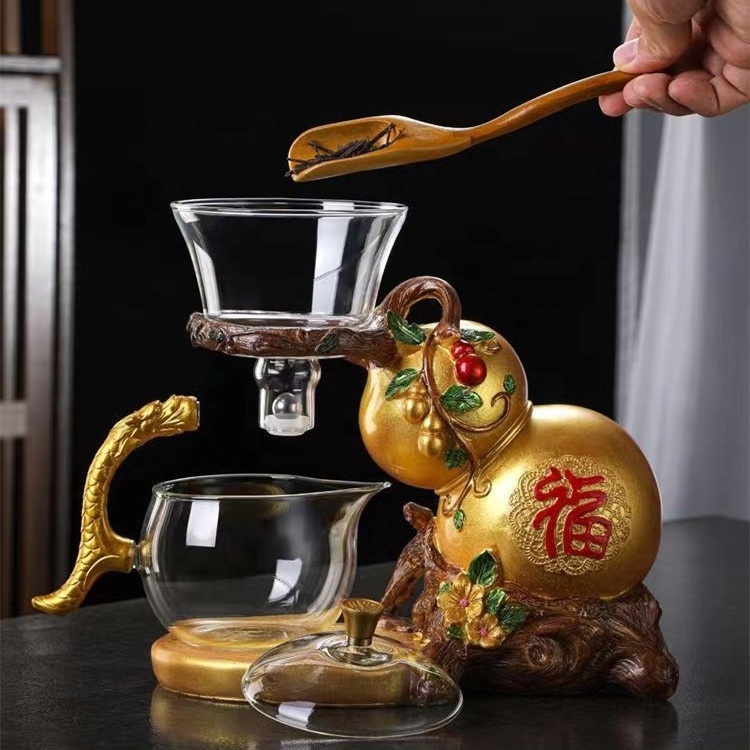 Glass Automatic Tea Set Tea Brewing Magic Suction Iron Magnetic Chinese Kung Fu Teapot Set