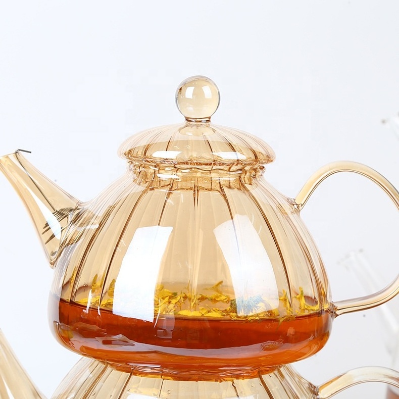 Glass Tea Maker Turkish 2 In 1 Double Layer Kettle 1.8L Grey Color High Borosilicate Glass Pot