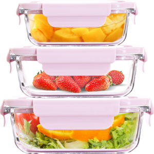 Food Storage Container Hot Selling Borosilicate Glass Bento Lunch Box Storage Tubs,storage Boxes & Bins Plastic Sealed Lid White