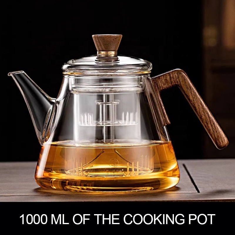 1000ml glass boiling teapot high temperature resistant glass steaming teapot