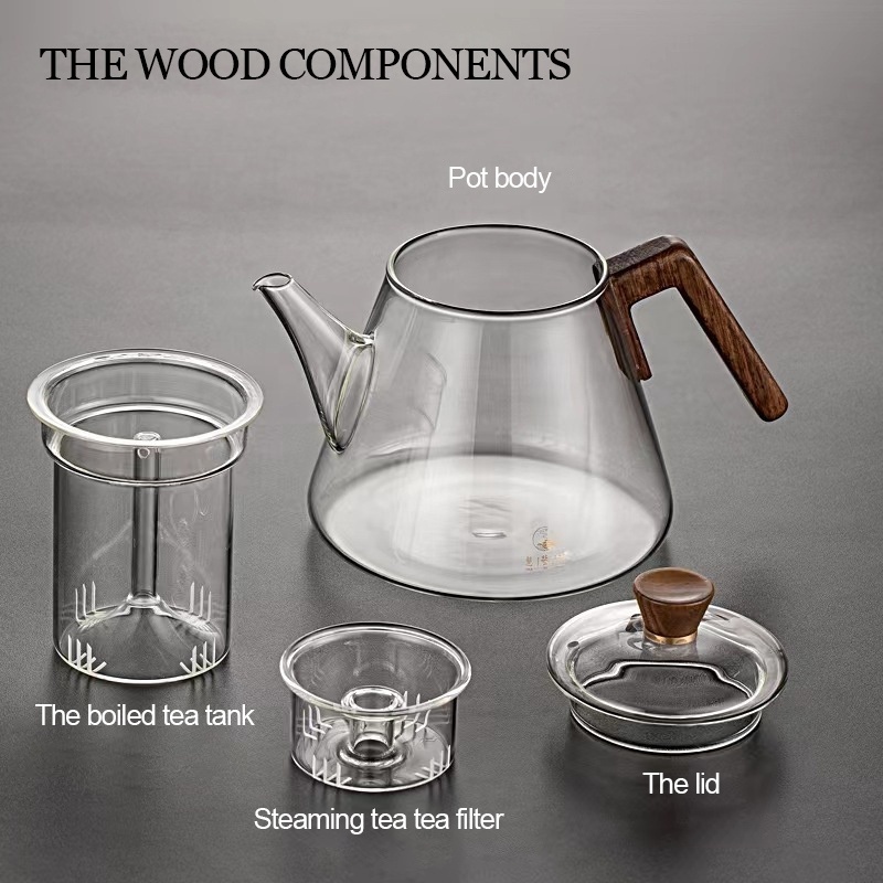 1000ml glass boiling teapot high temperature resistant glass steaming teapot