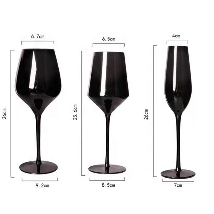 High Quality New Creative Black Champagne Wine Glasses