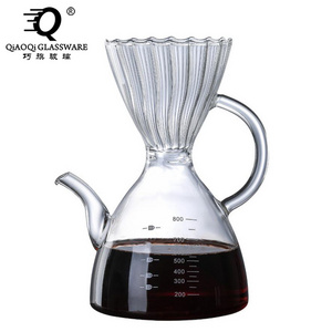 Coffee Sharing Pot High borosilicate glass 800ML High temperature resistant hand Brew Pot Filter Cup Coffee pot