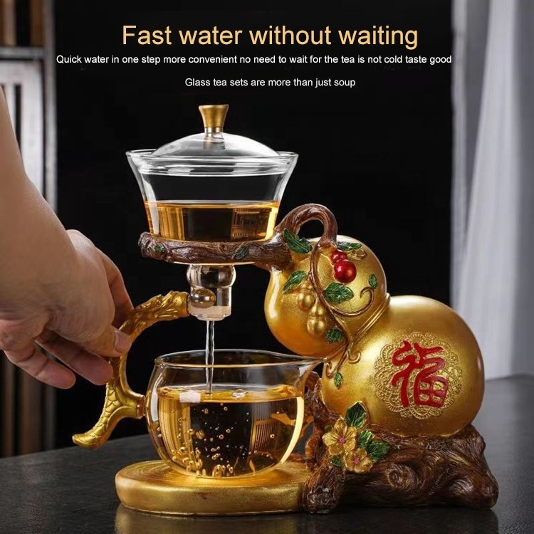 Glass Automatic Tea Set Tea Brewing Magic Suction Iron Magnetic Chinese Kung Fu Teapot Set