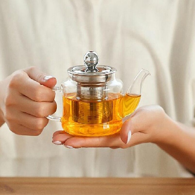 Mini Teapot With Filter Glass Water Carafe Borosilicate Glass Teapot with Infuser Tea Pot Small Tea Kettle