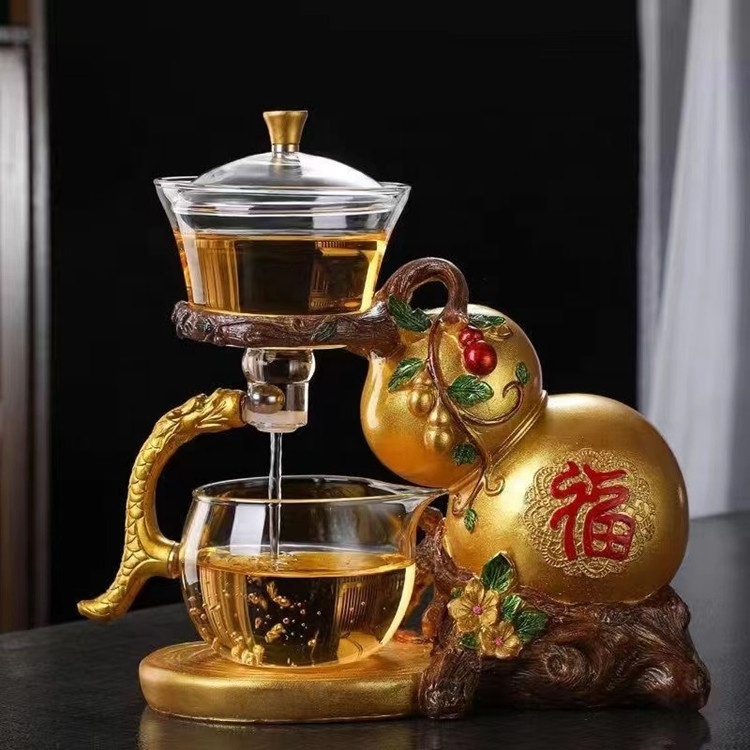 Glass Automatic Tea Set Tea Brewing Magic Suction Iron Magnetic Chinese Kung Fu Teapot Set