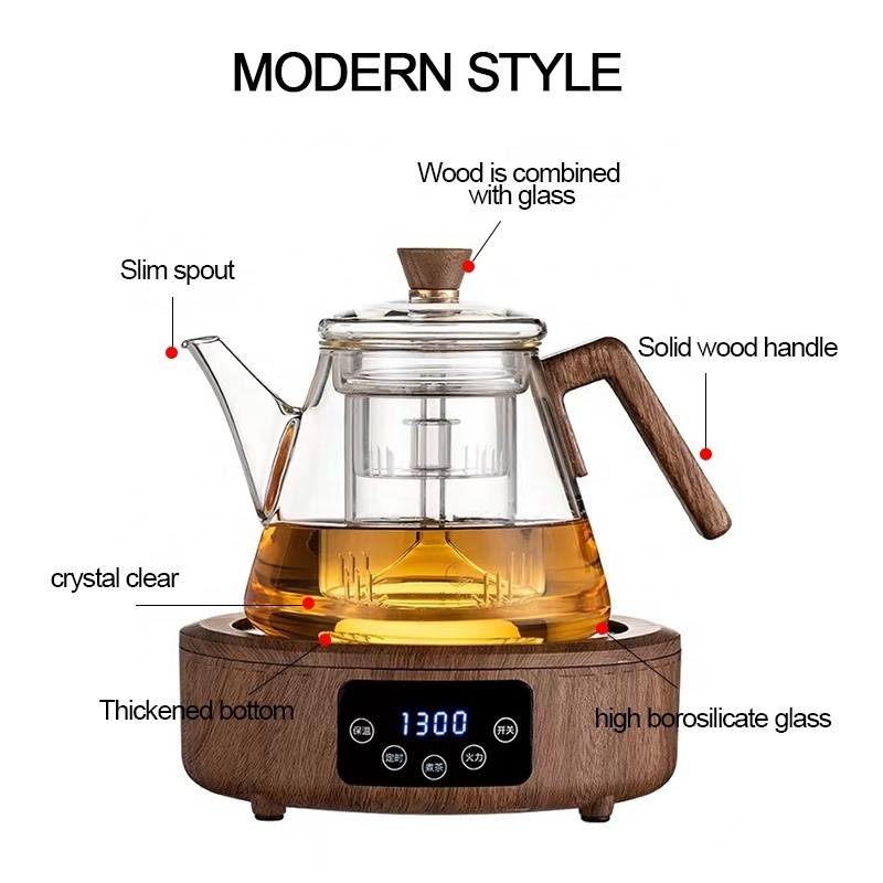 1000ml glass boiling teapot high temperature resistant glass steaming teapot