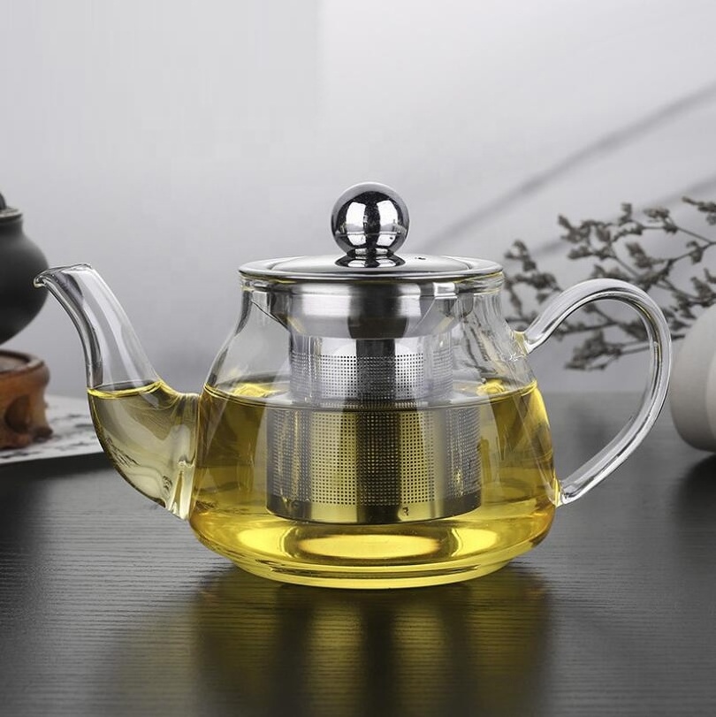 Mini Teapot With Filter Glass Water Carafe Borosilicate Glass Teapot with Infuser Tea Pot Small Tea Kettle