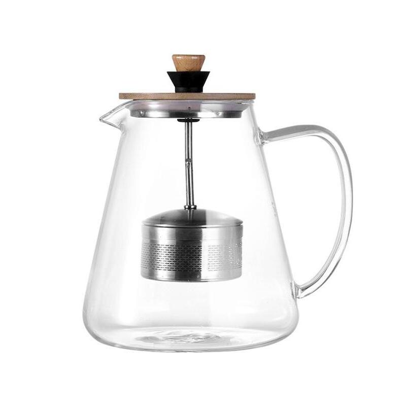 Thicken heat-resisting tea kettle with high borosilicate detachable stainless steel filter flower teapot can be heated directly