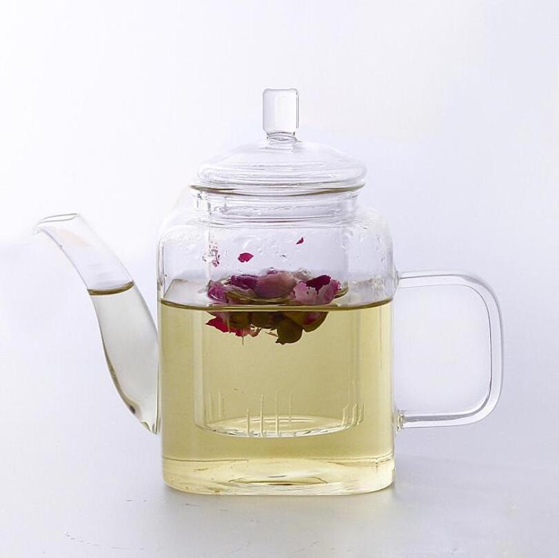 Heat-resistant glass tea strainer square bottom tea coffee water carafe milk container juice pitcher borosilic glass teapot