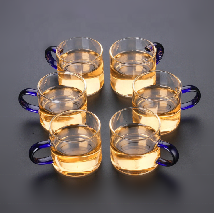 Manufacturers Wholesale High Borosilicate Glass Tea Cup with Handle Transparent Kung Fu Tea Cup