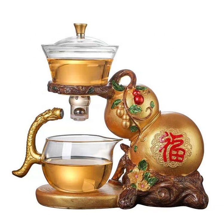 Glass Automatic Tea Set Tea Brewing Magic Suction Iron Magnetic Chinese Kung Fu Teapot Set