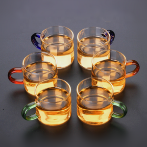 Manufacturers Wholesale High Borosilicate Glass Tea Cup with Handle Transparent Kung Fu Tea Cup