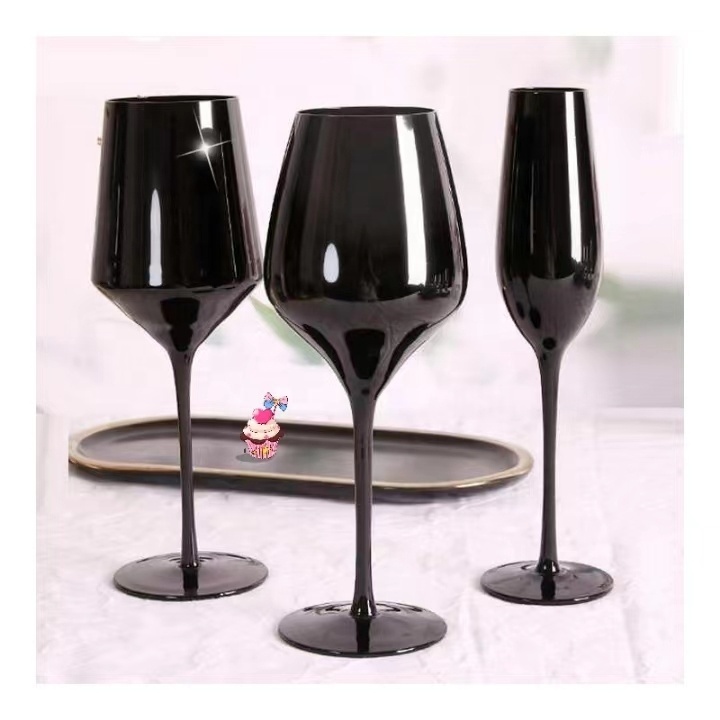 High Quality New Creative Black Champagne Wine Glasses