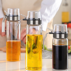 New Design Kitchen Glass Oil Bottle Stainless Steel Oil Spout Kitchen Storage Dispenser