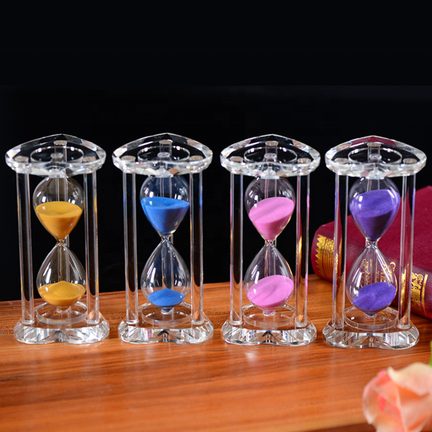 Personalized Handmade Home decor half hour 1 hour office coffee crystal glass hourglass sand timer