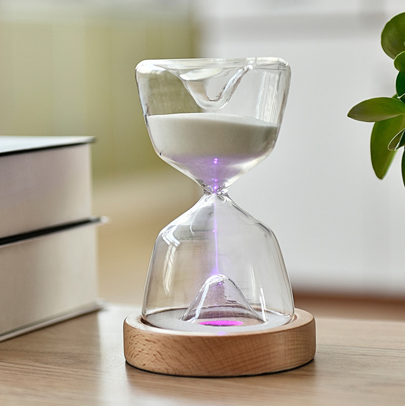 Unique 30/50 minutes 8/24 hours virtual LED hourglass sand watch timer