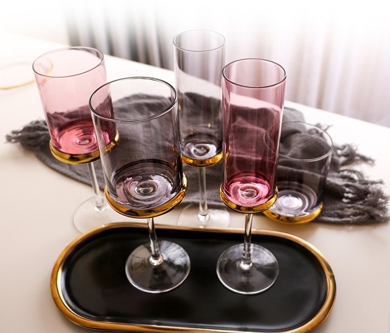 Creative European plated gold red wine glass for home champagne goblets