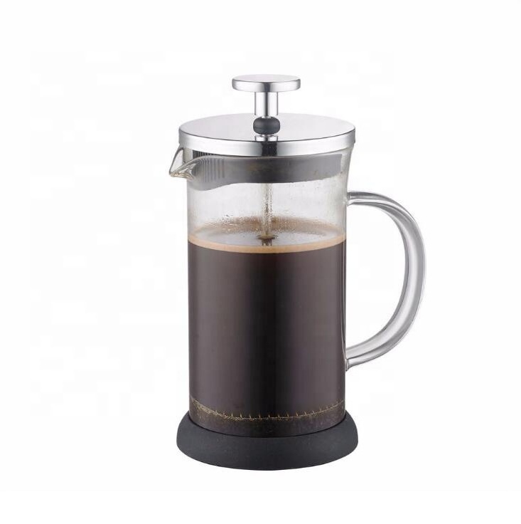 350ml European coffee hand pot metal top borosilicate glass French press