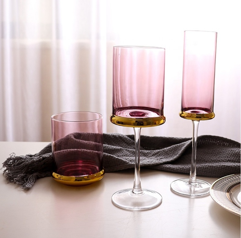 Creative European plated gold red wine glass for home champagne goblets