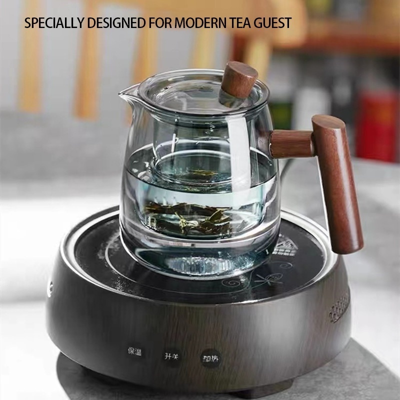 Japanese style smoke pavilion pot cup set tea brewer High temperature resistant filter kettle Wooden handle side handle kettle