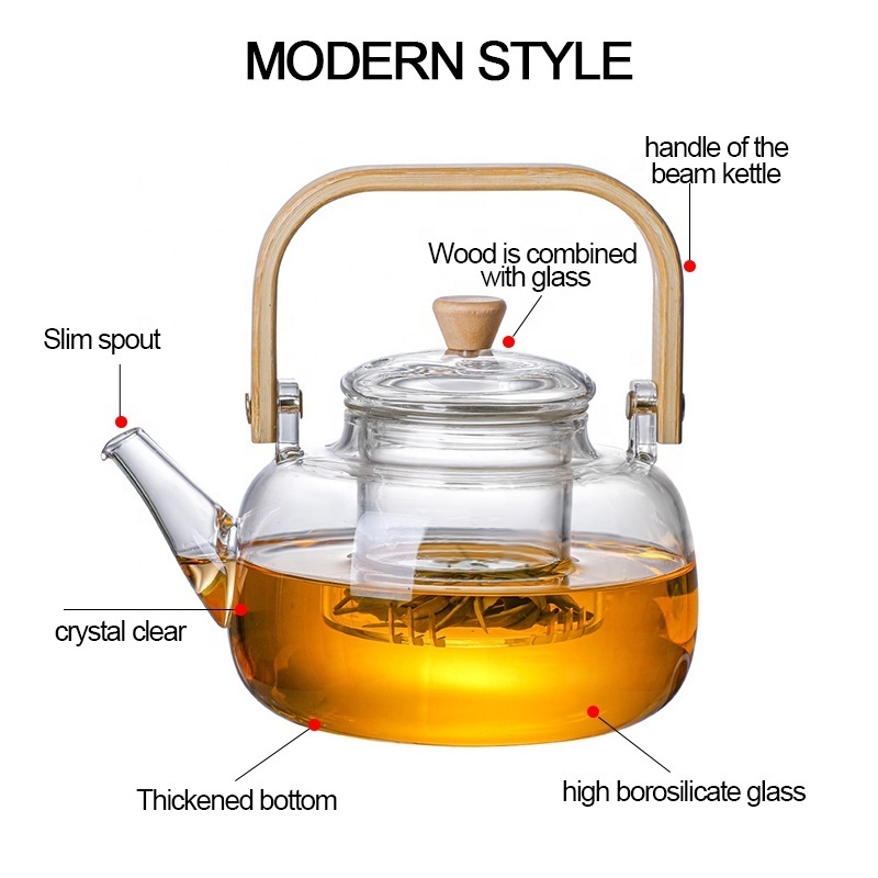 Wholesale Glass Teapot Heat Resistant Water Tea Health Pot Tea Kettle