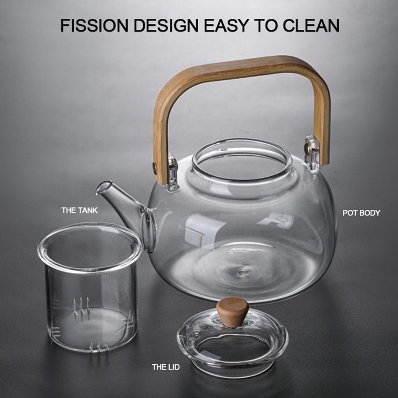 Wholesale Glass Teapot Heat Resistant Water Tea Health Pot Tea Kettle