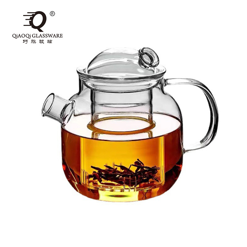 680ml 1100ml High Borosilicate Clear Glass Boiling Tea Kettle Home Office