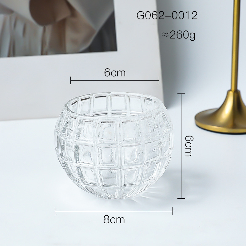 Nordic small fresh spherical pumpkin lantern thickened glass candle holder bar candlelight dinner home decoration ornaments