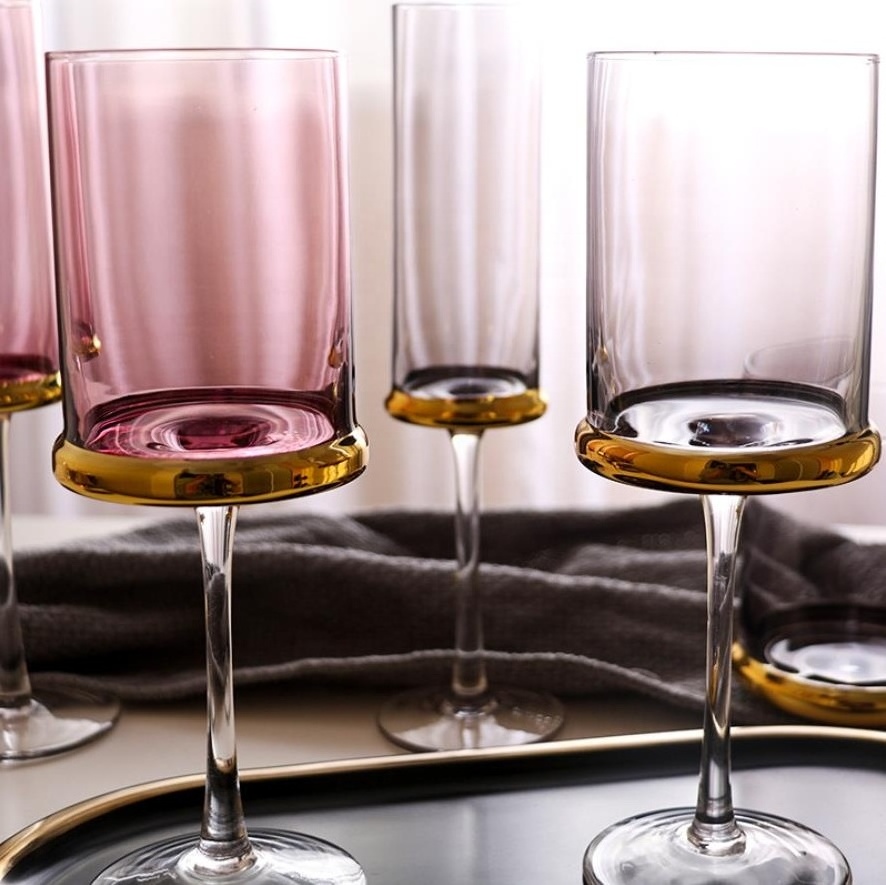 Creative European plated gold red wine glass for home champagne goblets