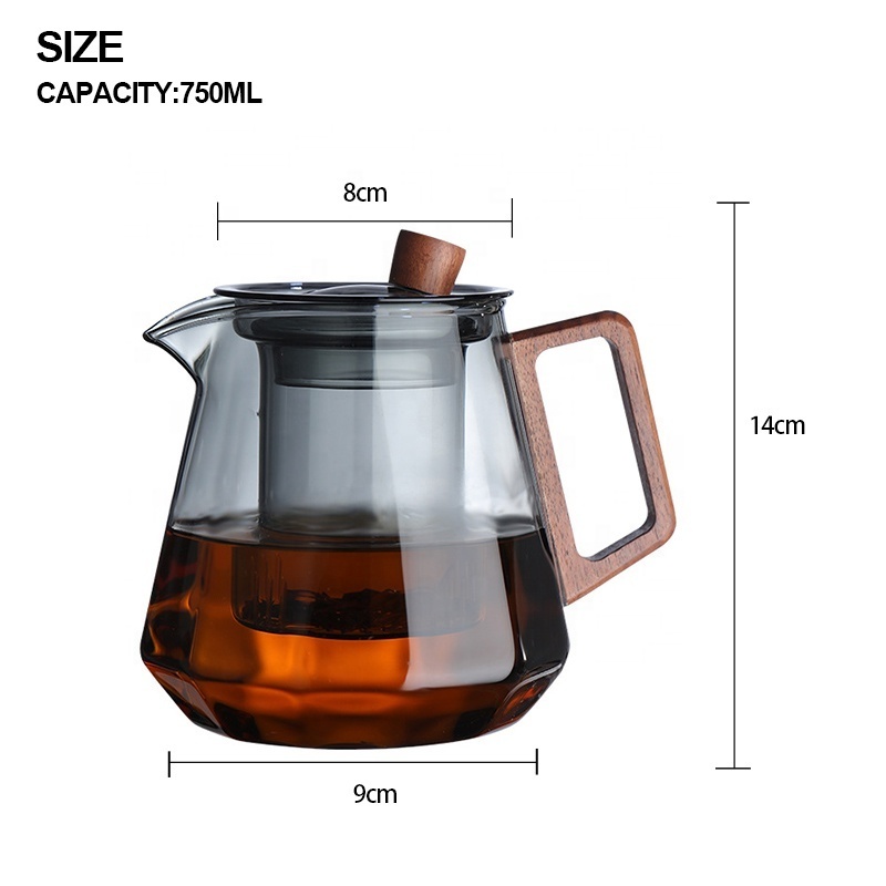 Glass Teapot High Temperature Resistant Transparent Tea Water Separation Infuser Flower Tea Set