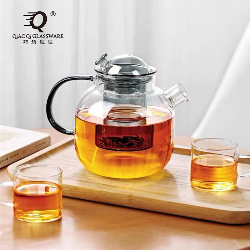 680ml 1100ml High Borosilicate Clear Glass Boiling Tea Kettle Home Office