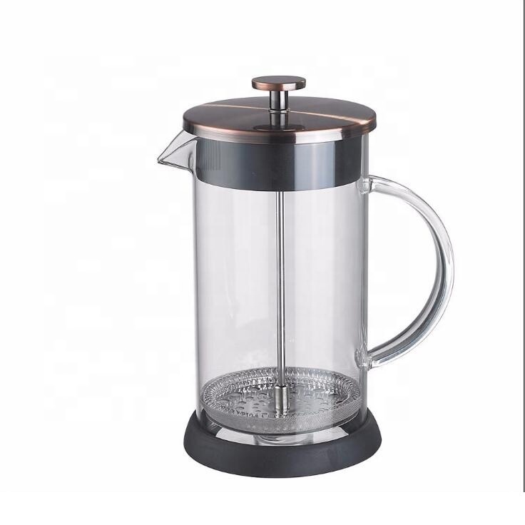 350ml European coffee hand pot metal top borosilicate glass French press