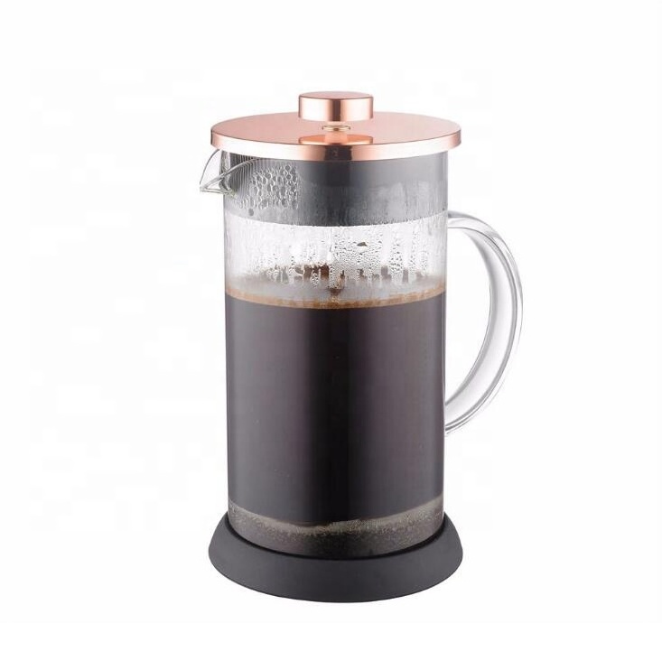 350ml European coffee hand pot metal top borosilicate glass French press