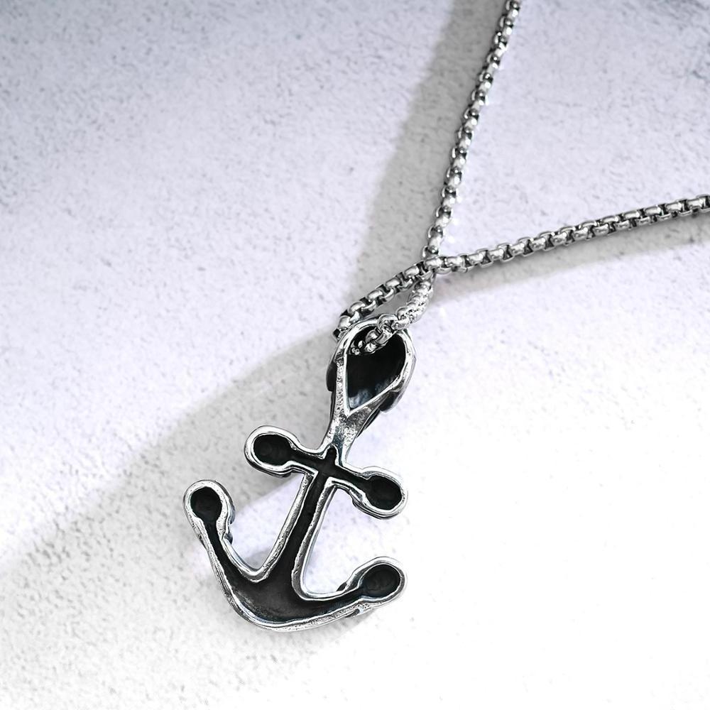 Customized Unisex Jewelry Helloween Skull Necklace, Trendy Stainless Steel Punk style Anchor 5 Skull Ghost Heads Pendant/