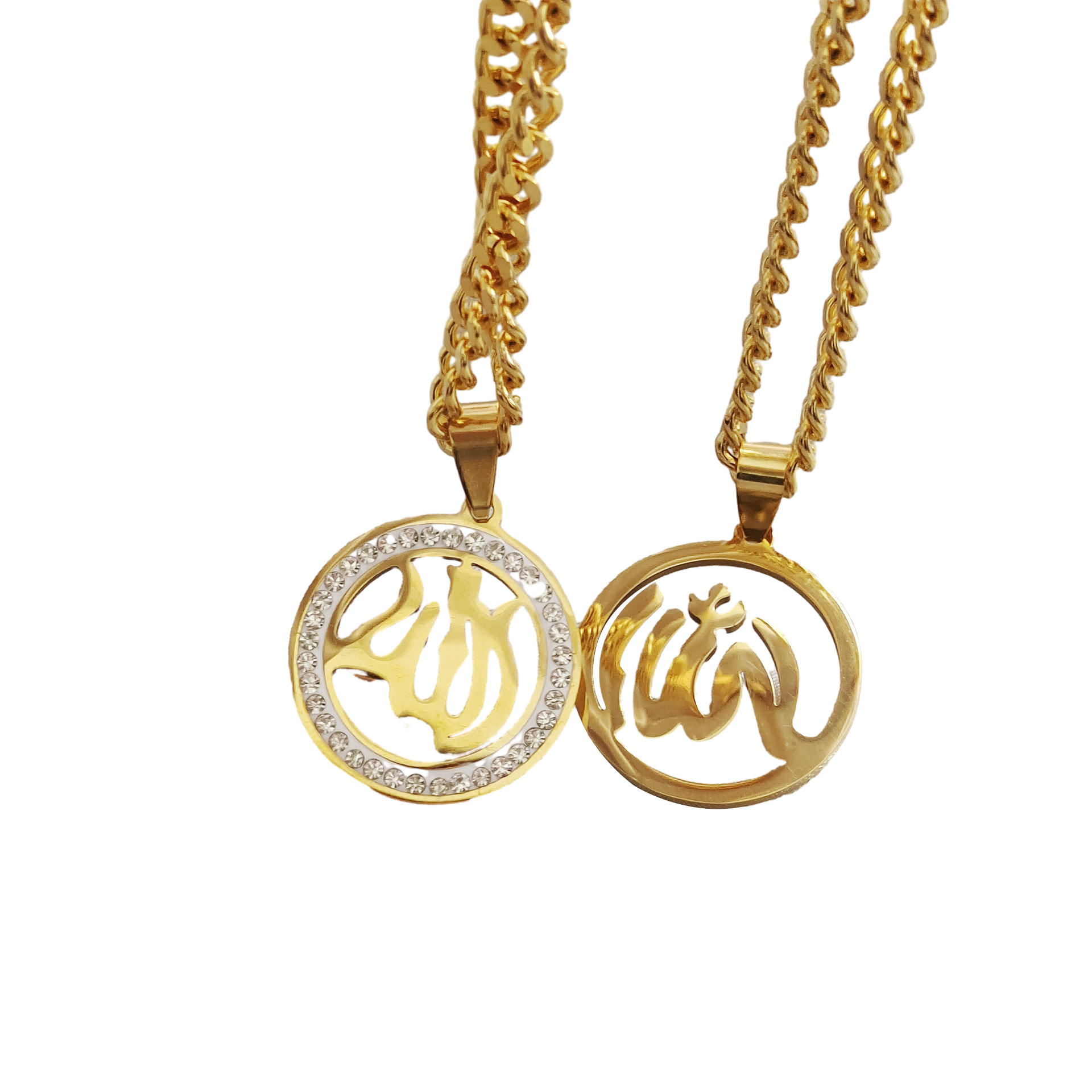 18k Gold Plated Stainless Steel Muslim Islamic Allah Arabic Jewelry Gift Pendant Necklace For Men Women