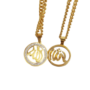 18k Gold Plated Stainless Steel Muslim Islamic Allah Arabic Jewelry Gift Pendant Necklace For Men Women