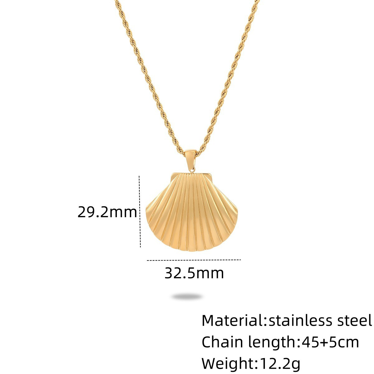 INS hot sale starfish scallop shell stainless steel necklace earring ring design jewelry sets for women waterproof 18K gold