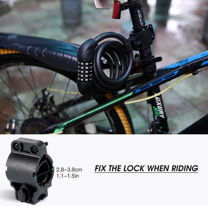 High quality sanded stainless steel anti-theft cable lock 5 digit combination lock for Bicycles/electric scooters/motorcycles