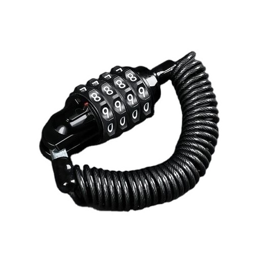 Helmet lock spiral loop cable combination lock for motorcycle helmet and electric cycle helmet