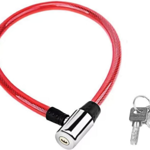 JIZHOU Alloy Atomic Key Red Green Blue PVC Material Cable Lock Motorcycle Bicycle bike Glass Door Anti-Theft chain lock