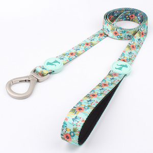 dog leash Eco-Friendly feature heat transfer print pet leash Custom Adjustable soft and comfortable QQPETS pet do leash