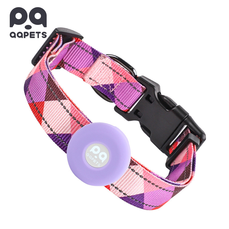 Pet GPS Dog Collar Luxury Custom Nylon Printing Personalized AirTag Silicone Waterproof Reflective Dog Collars