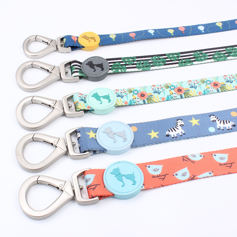 dog leash Eco-Friendly feature heat transfer print pet leash Custom Adjustable soft and comfortable QQPETS pet do leash