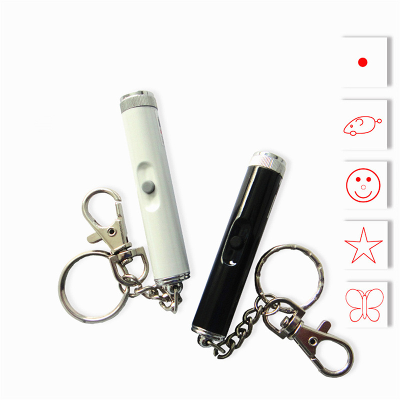 Multi Function 5 Shapes Creative Pet LED Pointer Keychain Funny Pen Interactive Cat Laser Toy Cat Funny Toy